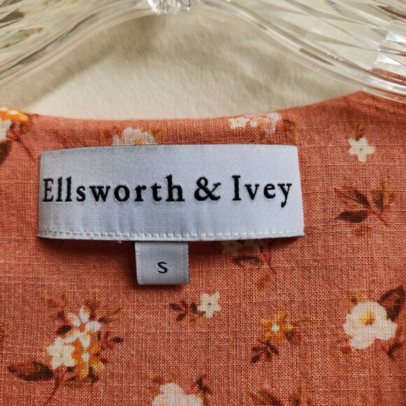 Ellisworth & Ivey Dress Womens S Coral Floral Maxi Front Button Cottagecore Boho - Picture 5 of 16